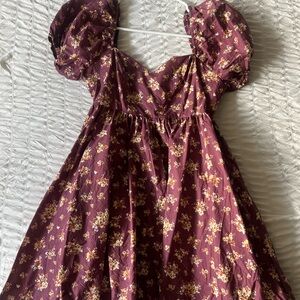 Altar'd State Floral Burgundy Dress